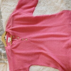 NEW ANDREE By UNIT  Pink Waffle Knit  Top